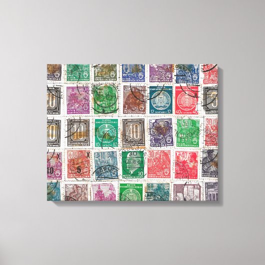 Postzegels canvas afdruk (Voorkant)