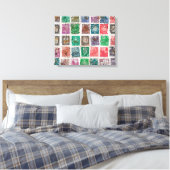 Postzegels canvas afdruk (Insitu (Slaapkamer))