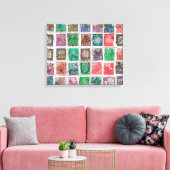 Postzegels canvas afdruk (Insitu (Woonkamer))