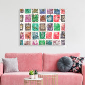 Postzegels canvas afdruk (Insitu (Woonkamer))