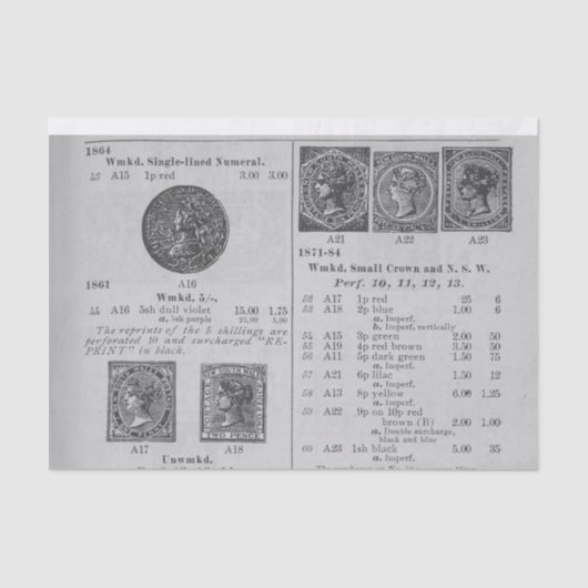  postzegels tissuepapier (Voorkant)