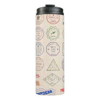   postzegels uit landen thermosbeker