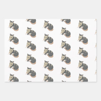 Posum Opossum Roos Floral Gift Wrapping Inpakpapier Vel