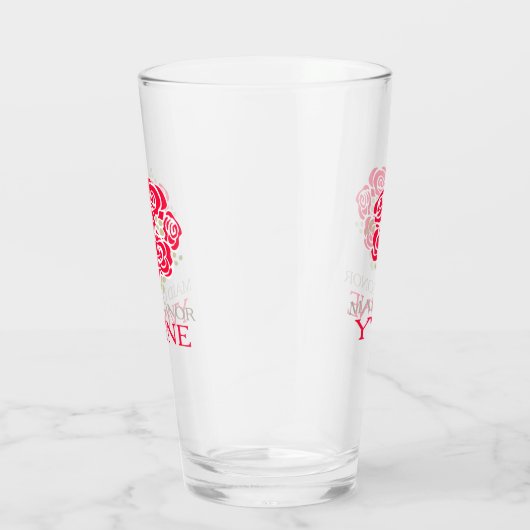 Posy bedankt Maid of Honor red bruiloft. Glas (Rechts)