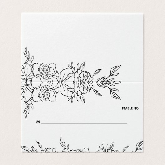 Posy De Mariage Rose Carte De Placement De Siège (Outside Unfolded)