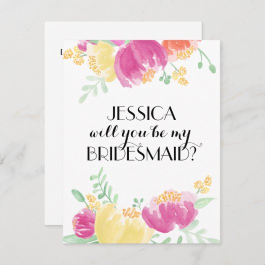 Posy Garden | Bridesmaid Kaart (Voorkant / Achterkant)