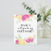 Posy Garden | Bruidsmeisje Kaart (Staand voorkant)