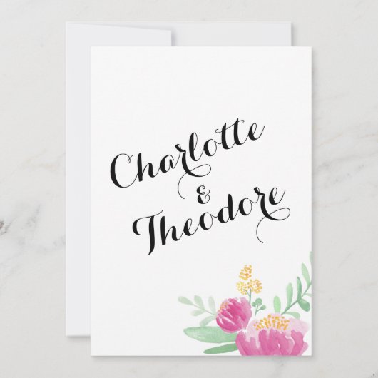 Posy Garden | Invitation de douche nuptiale (Dos)