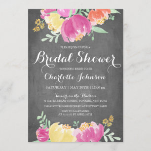 Posy Garden Krijtbord   Bruidsfeest Kaart