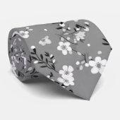 Posy Print op grijs Stropdas (Opgerold)