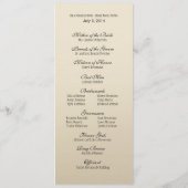 posy Wedding Programme - metallic champagne Programma (Achterkant)