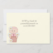 Pot à fleurs Baby 1er anniversaire Invitations pou (Dos)