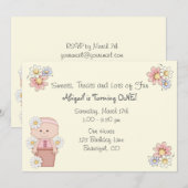 Pot à fleurs Baby 1er anniversaire Invitations pou (Devant / Derrière)