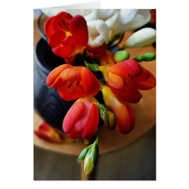 pot avec freesias (Devant)