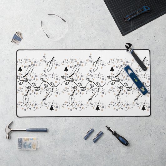 Pot de bureau Feuilles noirs Floral (Poste de travail)