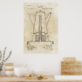 Pot de café Brevet Imprimer Poster 1885 (Cuisine)