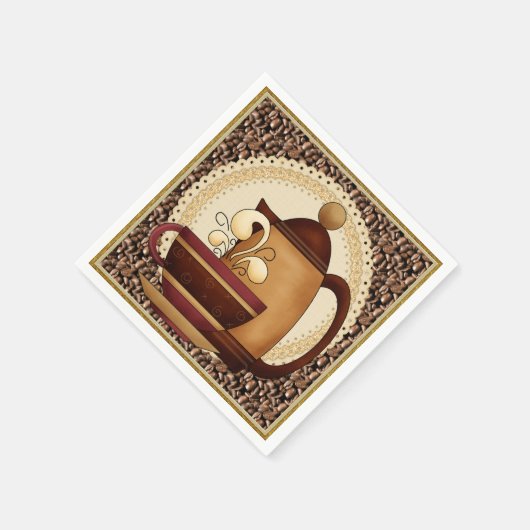 Pot de café et serviette en papier de Mug (Coin)