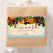 Pot de étiquette à conserves de fruits mélangés de (En situation)