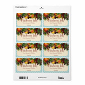 Pot de étiquette à conserves de fruits mélangés de (Feuille entière)