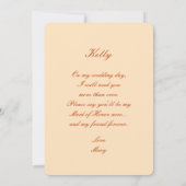 Pot de fleurs d'orange carte de témoin de la marié (Dos)