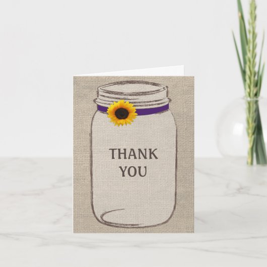 Pot de fleurs en grès & Toile de jute Merci Violet (Devant)