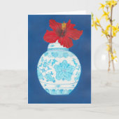 pot de gingembre chinois et carte à fleurs d'hibis (Fleur jaune)