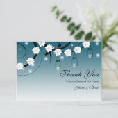 Pot de maçon et carte de remerciements de lucioles (Debout devant)