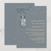 Pot de maçon et lucioles épousant des invitations (Devant / Derrière)