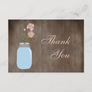 Pot de maçon et Merci rustique de roses