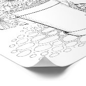 Pot de marguerites Page de coloriage d'art Poster (Coin)
