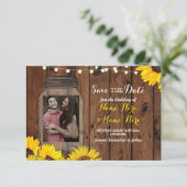 Pot de Save The Date Photo Fleurs de Tournesol en  (Debout devant)