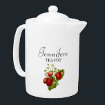 Pot de thé personnalisé à la fraise<br><div class="desc">Belle fraises rouges personnalisé pot de thé de cuisine.</div>