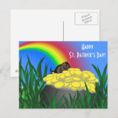 Pot d'or avec Gerbil - Carte postale St Patrick's (Devant / Derrière)
