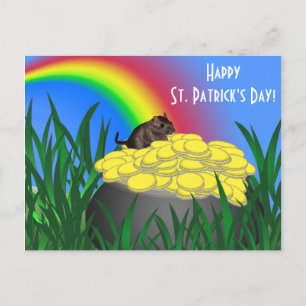 Pot d'or avec Gerbil - Carte postale St Patrick's
