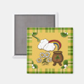 Pot d'or Plaid St. Patrick's Fridge Magnet (Recto/Verso)