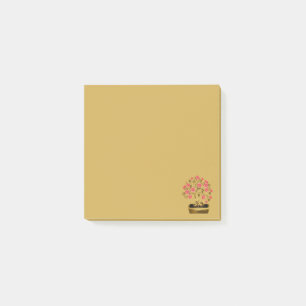 Pot d'or rose Sakura Bonsai Fleur Post-It Note