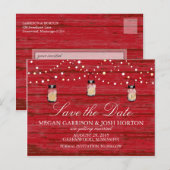 Pot en verre et bois rustique pour faire-part "Sav (Devant / Derrière)