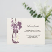 Pot-en-wilde-bloem-huwelijksreceptie Informatiekaartje (Staand voorkant)