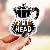Pot Head Coffee Lover Vinyl Sticker