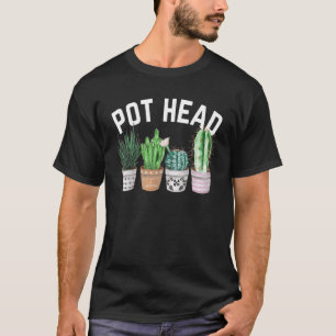 Pot Hoofd Plant Succulent Cactus Voor Vrouwen Tuin T-shirt