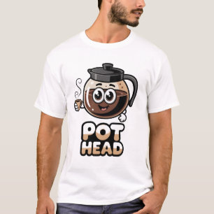 Pot Hoofd Schattig Kawaii Café Grappig Cadeau voor T-shirt
