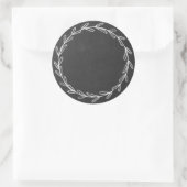 Pot/ Kruiden Blank Hand Getekende Krans Krijtbord  Ronde Sticker (Tas)