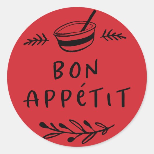 Pot / Kruiden Bon Appétit Sticker Label (Voorkant)