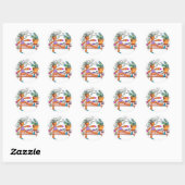 Pot lady ronde sticker (Vel)