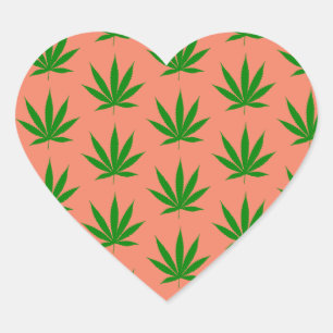 Pot Leaf Heart Sticker