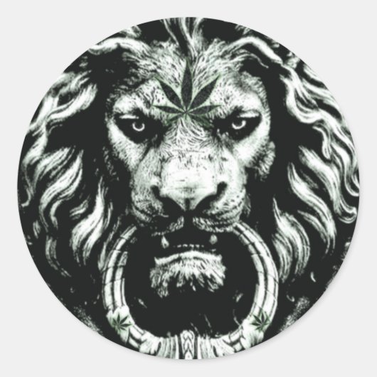 Pot Leaf Lion Sticker (Voorkant)