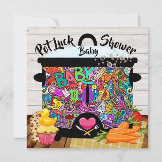 Pot Luck-Baby shower Kaart (Voorkant)