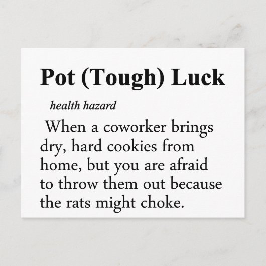 Pot Luck Definition Briefkaart (Voorkant)