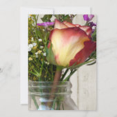 Pot Mason avec Rose/Fleurs Sauvages Save the Date (Dos)