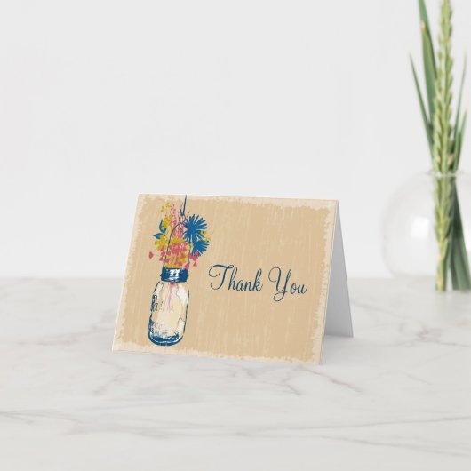 Pot Mason et Fleurs Sauvages Merci (Devant)